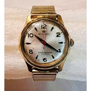 Vintage Belforte Automatic 17J 5 Micron Gold Electroplate Shock Absorber Watch